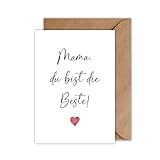 WBdesignz Muttertag Karte mit Umschlag - Mama Karte zum Geburtstag Glückwunschkarte Mama du bist...