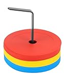 QWORK® 24er Set Markierungsscheiben 15cm mit Organizerhalter, Spielfeldmarkierung Bodenmarkierung...