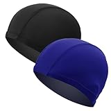 WeddHuis 2 Pcs Unisex Badekappen Bequemer Stoff Bademütze Elastisch Badehaube Schwimmhaube...