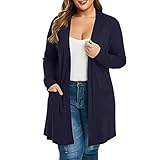 Langer Damen-Cardigan mit Taschen – Strickjacken für Kleider für Frauen UK – Strickjacke,...