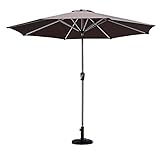 GLETSF Parasol De Jardin Vert Avec Inclinaison Et Manivelle, Idéal Pour L'Extérieur, La Cour, La...
