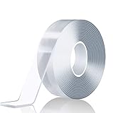 5m Doppelseitiges Klebeband Extra Stark(2 mm dick), Transparent Klebeband Doppelseitig, Waschbares...