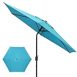 FEFLO Ø 270cm Sonnenschirm Parasol Patio Umbrella, Gartenschirm Kippbar, Gestell Aluminium/Stahl,...