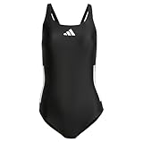 adidas Damen 3 Stripes C-Back Swimsuit, Black/White, 36