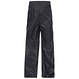 Trespass Qikpac Pant, Black, 11/12, Kompakt Zusammenrollbare Wasserdichte Regenhose mit 3...