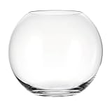 Leonardo Boccia Glasvase rund, kugelförmige Deko-Vase in klassischem Stil aus Klarglas, Tischvase...