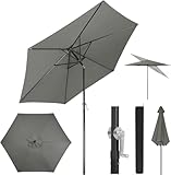 WOLTU Sonnenschirm φ300cm, Balkonschirm Strandschirm UV-beständig Wasserdicht, 45° knickbar, mit...