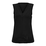 Modisches Tanktop für Damen und Mädchen, Sommer-Tops, einfarbig, V-Ausschnitt, ärmellos, schmale...