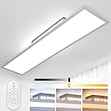 Dimmbar LED Deckenleuchte 120x30 cm, 52W Ultra Dünn Deckenlampe mit Backlight Fernbedienung, Hohe...