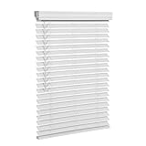 SMONTER 5,1 cm Lamellenvorhang aus Kunstholz mit Kronenvolant, schnurlos, horizontale Jalousien,...