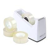 Rapesco 1620 300 Klebebandspender mit 25 mm Kern, 4 Klebebandrollen Enthalten, Weiß