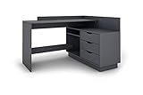 byLIVING Winkelschreibtisch Belfast/Eckschreibtisch Anthrazit/Arbeitsplatte rechts o. Links...
