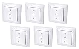 6er Pack, Unterputz Jalousieschalter, All-in-One, Serie G1 reinweiß