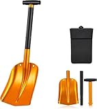 Sukudon Schneeschaufel, Abnehmbare Schneeschieber Alu Klappspaten, 4-in-1 Snow Shovel...