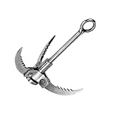 Anneome Kletterhaken mit Dreizinkiger Metallklaue Robuster Outdoor Survival Greifhaken für...
