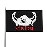 Wikinger-Flagge mit skandinavischem Helm, Schiff, Drakkar-Flagge für Haus, Rasen, zum Aufhängen,...