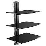 suptek 3 Floating Regal Multimedia Wandregal TV Rack Wandhalterung Mit Verstärktem Gehärtetem...