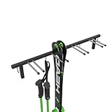 QLS Handels Skihalterung S3 Wand Skihalter für 4 Paare 83 cm Nordic Walking Trekking Stöcke...