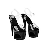 EIS, Absatz-Schuhe, Verführerische luxuriöse Plateau-Sandalette, High Heels, Farbe:schwarz,...