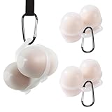 3 Stück Eierbehälter für 2 Eier, Eierbox Tragbare Eier Aufbewahrung Eierdose mit Karabiner...