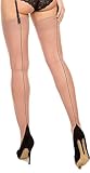 GLAMORY Delight 20 Strapsstrümpfe mit Naht-teint-schwarz-48-50
