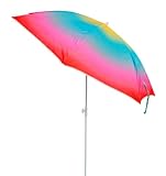 Meinposten Sonnenschirm Strandschirm Strand Reise Stabil UV Schutz UPF 50+ bunt gelb rot155 cm inkl...