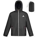 flintronic Regenjacke Herren, Herren Regenjacke Wasserdichter, Reflektierende Jacke, Leicht...