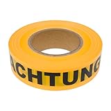 PROlac Beschriftungen Trassenwarnband 75m Länge x 40mm Breite - Achtung Kabel Schwarz/Gelb...