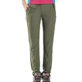 Outdoorhose Damen Sommer Leicht - Sporthose Damen Lang Gerades Bein Mit Zip Trekkinghose...