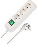 Brennenstuhl Eco-Line, Steckdosenleiste 3-Fach (Mehrfachsteckdose mit erhöhtem Berührungsschutz,...