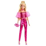 Barbie Deluxe Style-Puppe #5 in rosafarbenem Metallic-Outfit, blond, mit glitzerndem Korsett-Top und...