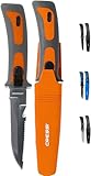 Cressi Vigo Knife - Tauchermesser von Qualität, Grau/Orange, Silber Klinge, 23.5 cm, Unisex...