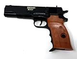 Brigamo Spielzeug Pistole Beretta Spielzeug Waffe mit Holzgriff Optik, Kinder Pistole für Polizei...