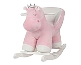 Kikka Boo Schaukeltier Hippo mit Sitz, Holzgriffe, Plüsch, Holzkufen, Rückenlehne rosa