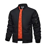 KEFITEVD Bomberjacke für Männer Steppjacken Winter Active Coat Fleece Military Outerwear Varsity...