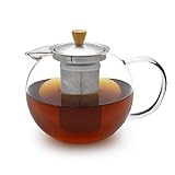 GLASWERK Teekanne Glas (1,3L) - Teekocher mit Teesieb aus rostfreiem Edelstahl - Teebereiter...