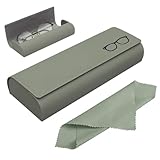 Azwood Brillenetui Hardcase, Premium PU Leder Brillenetui Grün Brillen Etui Damen und Herren Wird...