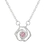 Rosen-Halsketten-weibliche Art- und Weiserosa-Blumen-Schlüsselbein-Ketten-Halskette Stützräder...