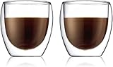 Bodum PAVINA Doppelwandige Gläser 6 Stück – 250ml Kaffeetassen – Thermotassen –...