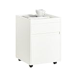 SoBuy FBT121-W Rollcontainer Bürowagen Bürocontainer für Schreibtisch Beistellwagen Aktenwagen...