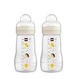 MAM Easy Active Trinkflasche im 2er-Set (270 ml), Baby Trinkflasche inklusive MAM Sauger Größe 1...