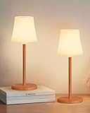 Ainostone LED Tischlampe Kabellos 2 Stück Tishcleuchte Aufladbar Akku mit 3 Farbmodi+RGB Stufenlos...