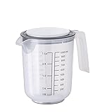 APS Rührbecher mit Deckel - Messbecher mit Maßskalen für Flüssigkeiten (l/ml), Zucker (g) und...