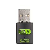 USB WiFi Bluetooth Adapter, 600Mbps Dual Band 2.4/5GHz Wireless Netzwerkkarte, USB WiFi Dongle für...