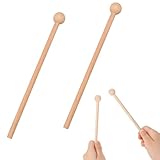 2 Stück Xylophon Schlägel,Holzschlägel für Kinder,Percussion Klangstab...