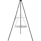 BROWIN® Dreibein-Grillgestell mit Grillrost 330551 | 150 cm Höhe | 50 cm Durchmesser | Schwarz
