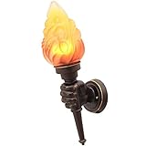 LED Fackel Wandlampe Flammen Lampe Retro Wandleuchte Außen Innen Wandbeleuchtung für Wohnzimmer...