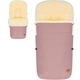 Fillikid Winterfußsack Lammfellfußsack für Kinderwagen Buggy Jogger Kinder Fußsack (Rosa)