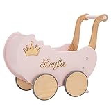 Puppenwagen ab 1 Jahr - Individuell mit Namen - Handgefertigter Puppenwagen - Holzpuppenwagen -...