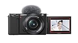 Sony ZV-E10 Vlogging Kamera mit 16–50mm Objektiv (APS-C) – 4K-Video, schwenkbares Display,...